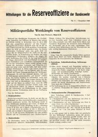 Mitteilungen für die Reserveoffiziere der Bundeswehr Nr. 11 - Nov. 1960