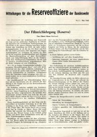 Mitteilungen für die Reserveoffiziere der Bundeswehr Nr. 5 - Mai 1960