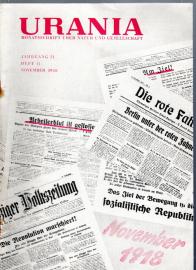 URANIA Monatsschrift über Natur und Gesellschaft Jg. 21, Heft 11, Nov. 1958