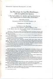 Zur Physiologie der Gast-Wirt-Beziehungen (Myrmecophilie) bei Ameisen 