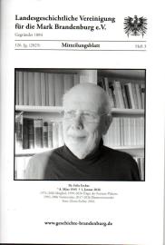Mitteilungsblatt der Landesgeschichtlichen Vereinigung für die Mark Brandenburg e. V. 126. Jahrgang, Nr. 3(2025)