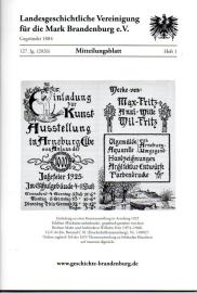 Mitteilungsblatt der Landesgeschichtlichen Vereinigung für die Mark Brandenburg e. V. 127. Jahrgang, Nr. 1(2026) Mitteilungsblatt der Landesgeschichtlichen Vereinigung für die Mark Brandenburg e. V. 127. Jahrgang, Nr. 1(2026)