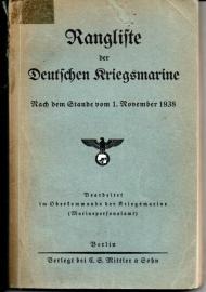 Rangliste der Deutschen Kriegsmarine - Nach dem Stande vom 1. November 1938