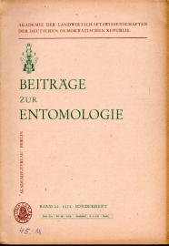 Beiträge zur Entomologie. Band 24, 1974 , Sonderheft 
